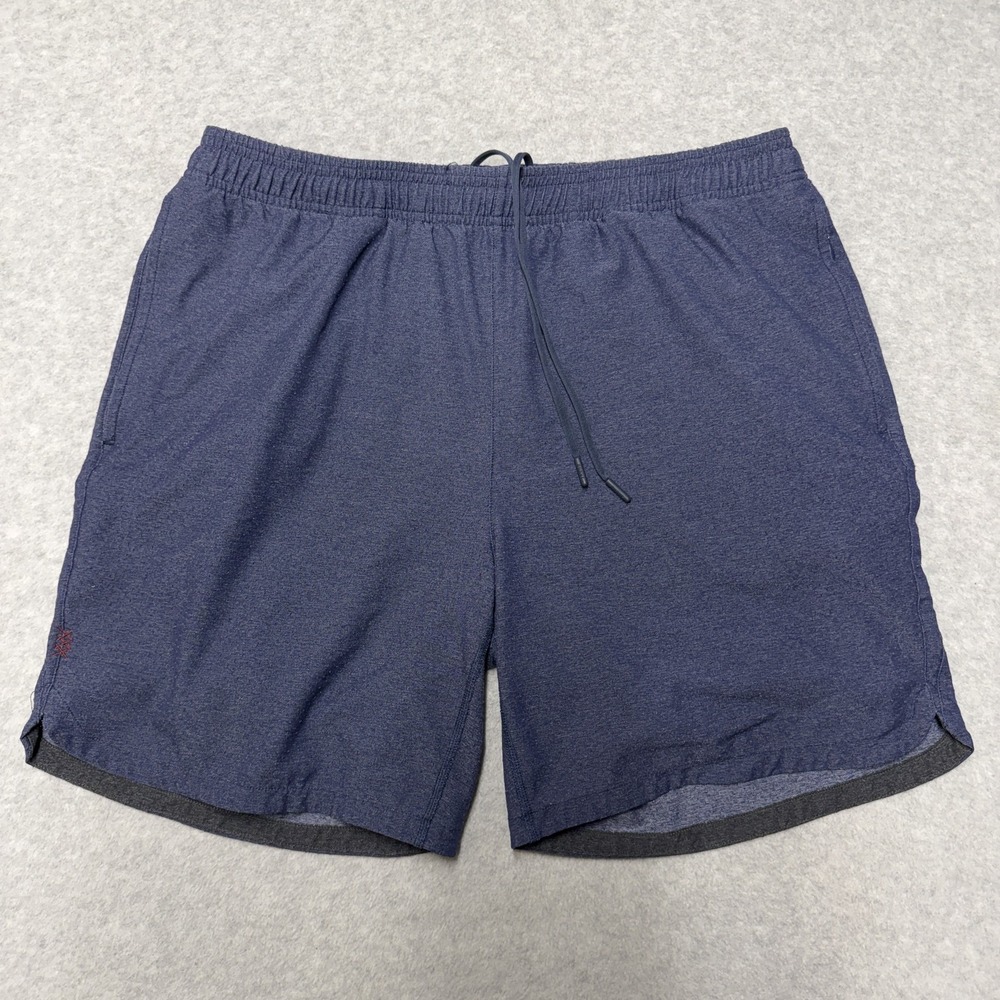 Rhone Shorts Mens Large Blue 7in Lined Drawstring Athletic Running Gym Training